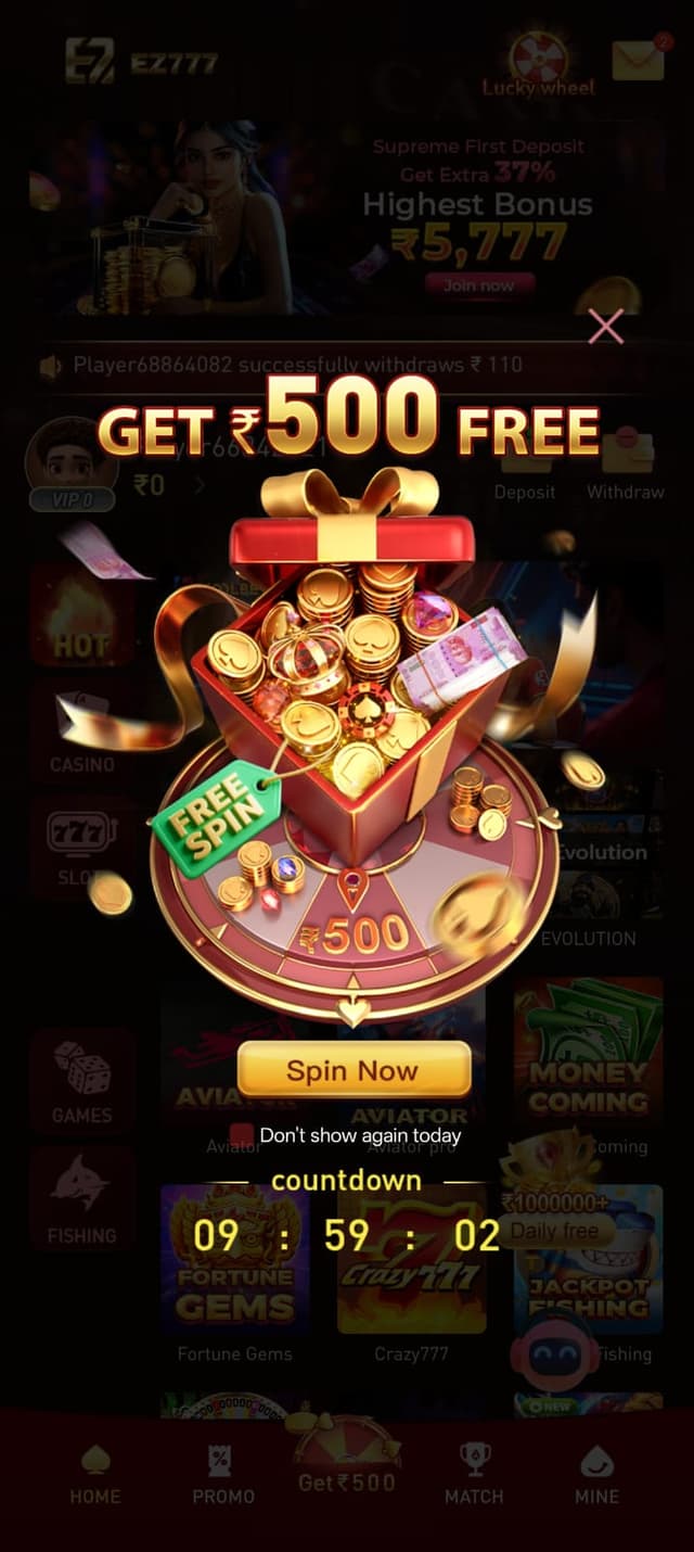 EZ777 game categories and jackpot dashboard