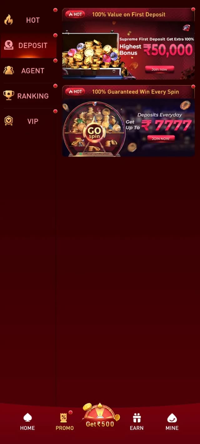 EZ777 deposit bonus promotional screen UI