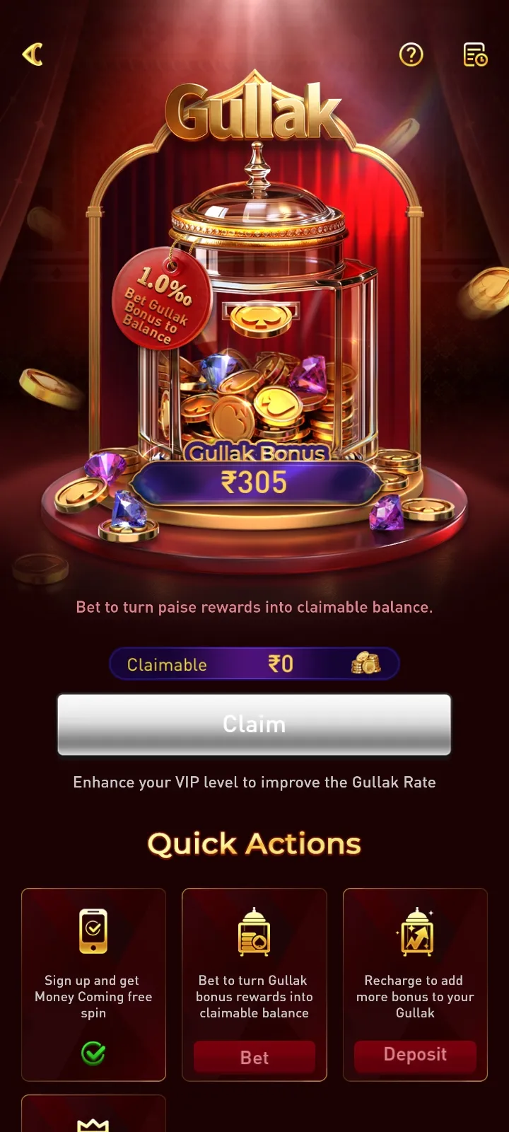 EZ777 bonus dashboard screenshot
