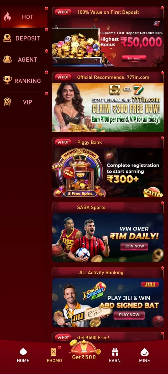 EZ777 promotional hot game bonus interface screen