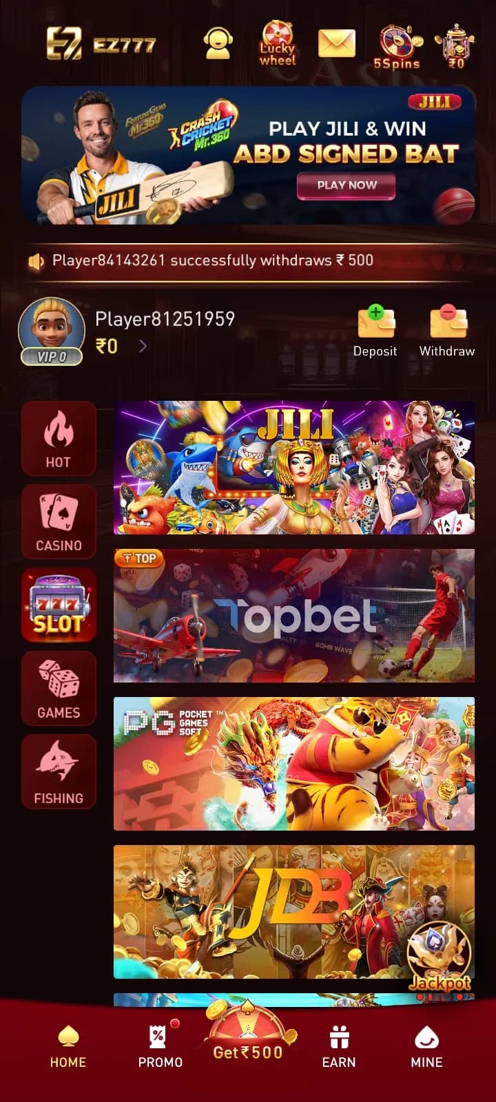 EZ777 slots gameplay feature screenshot